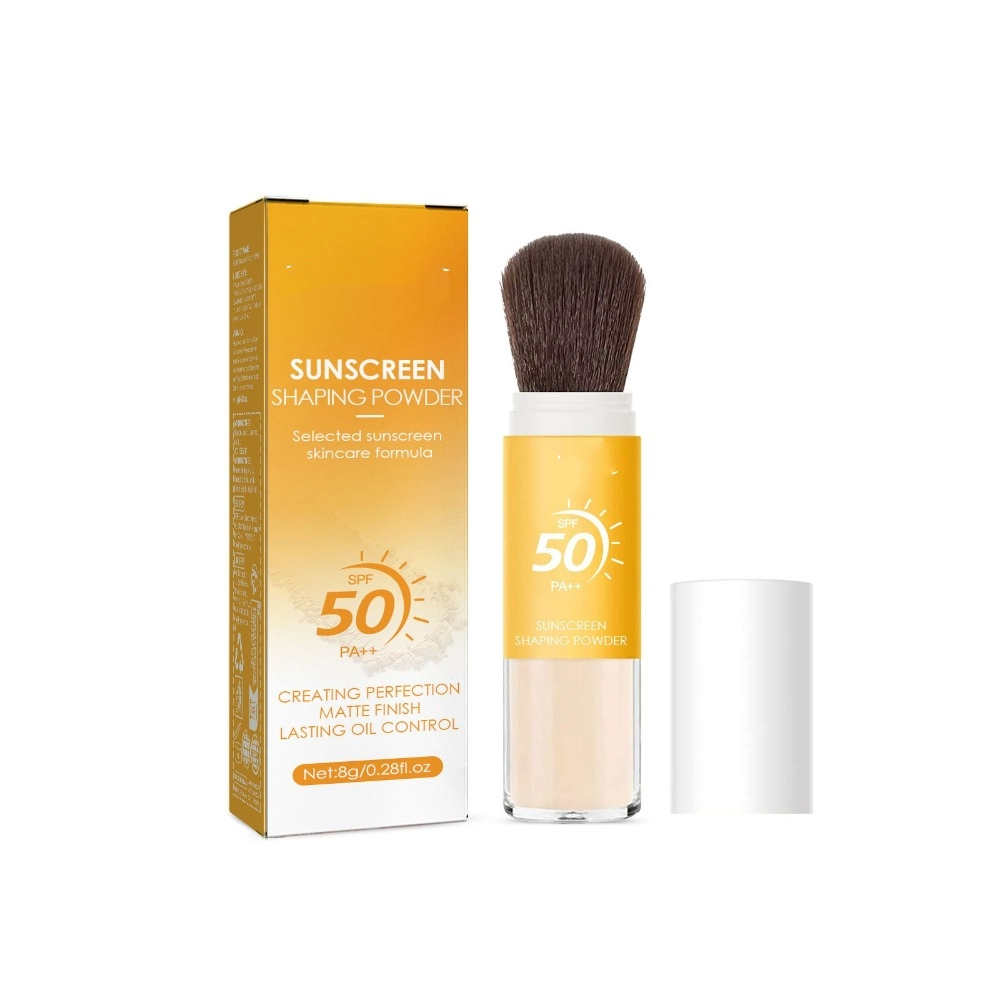 Spf 50 Waterproof Sunscreen - Wasserfester SPF 50 Pinsel-Sonnenschutzpuder Langanhaltender Matter